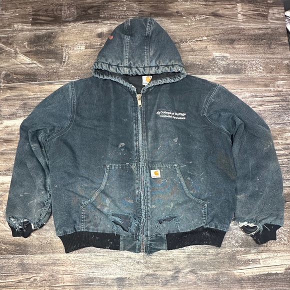 Carhartt Other - Vintage Carhartt J140 Made in USA Black Faded Distressed Work Jacket XL